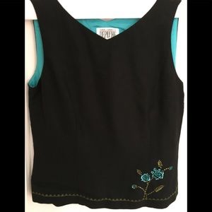 Women’s Black Pantsuit w/ Ornamental Design